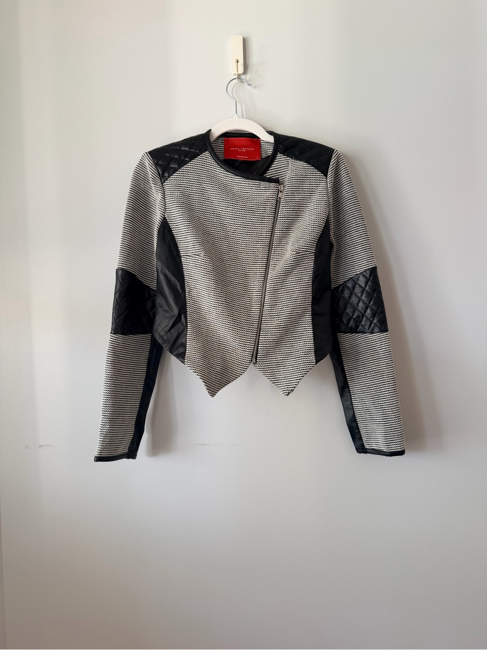Akira Chicago Red Label Asymmetrical Moto Jacket Faux Leather S